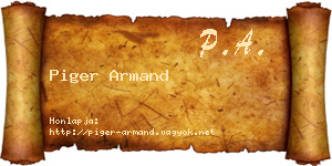 Piger Armand névjegykártya